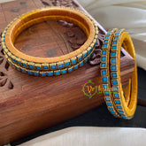 Single Line Kundan Bangle-Opaque- Light Blue-G3694